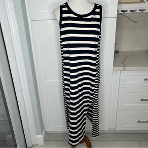 Loyal Hana Navy Blue & White Sleeveless Nursing Maxi Dress - Size M Sharon dress